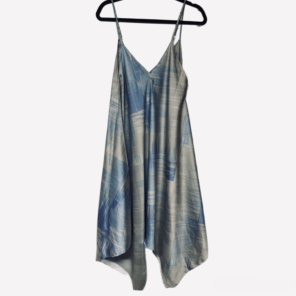 Halston Heritage Abstract Brushstroke Slip Dress Size L - Picture 2 of 8